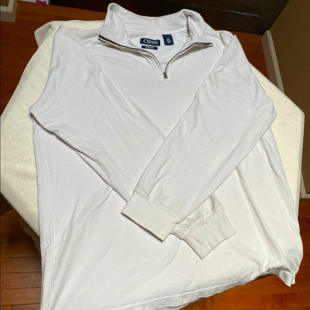 White long sleeve polo stretch fit